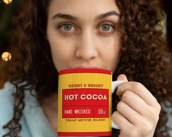 Mid-Century Vintage Hot Chocolate Mug - Retro Christmas Mug for Xmas Movie Watching