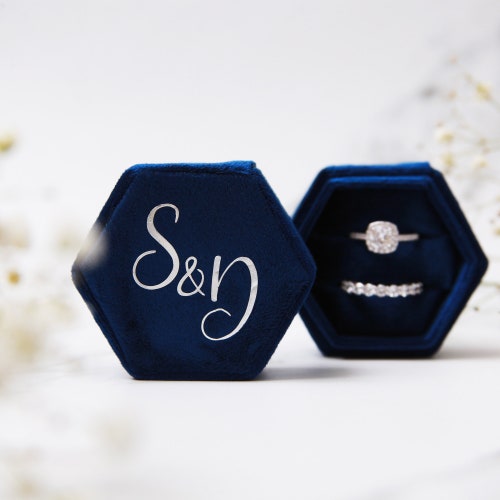 Velvet Ring Box. Wedding Ring Box. Personalised Ring Box. Etsy UK