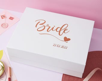 Personalized Wedding Gift Box: Foil Print, Names & Dates