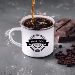 Personalized Campfire Mug: Enamel Photo Mug, Travel Gift