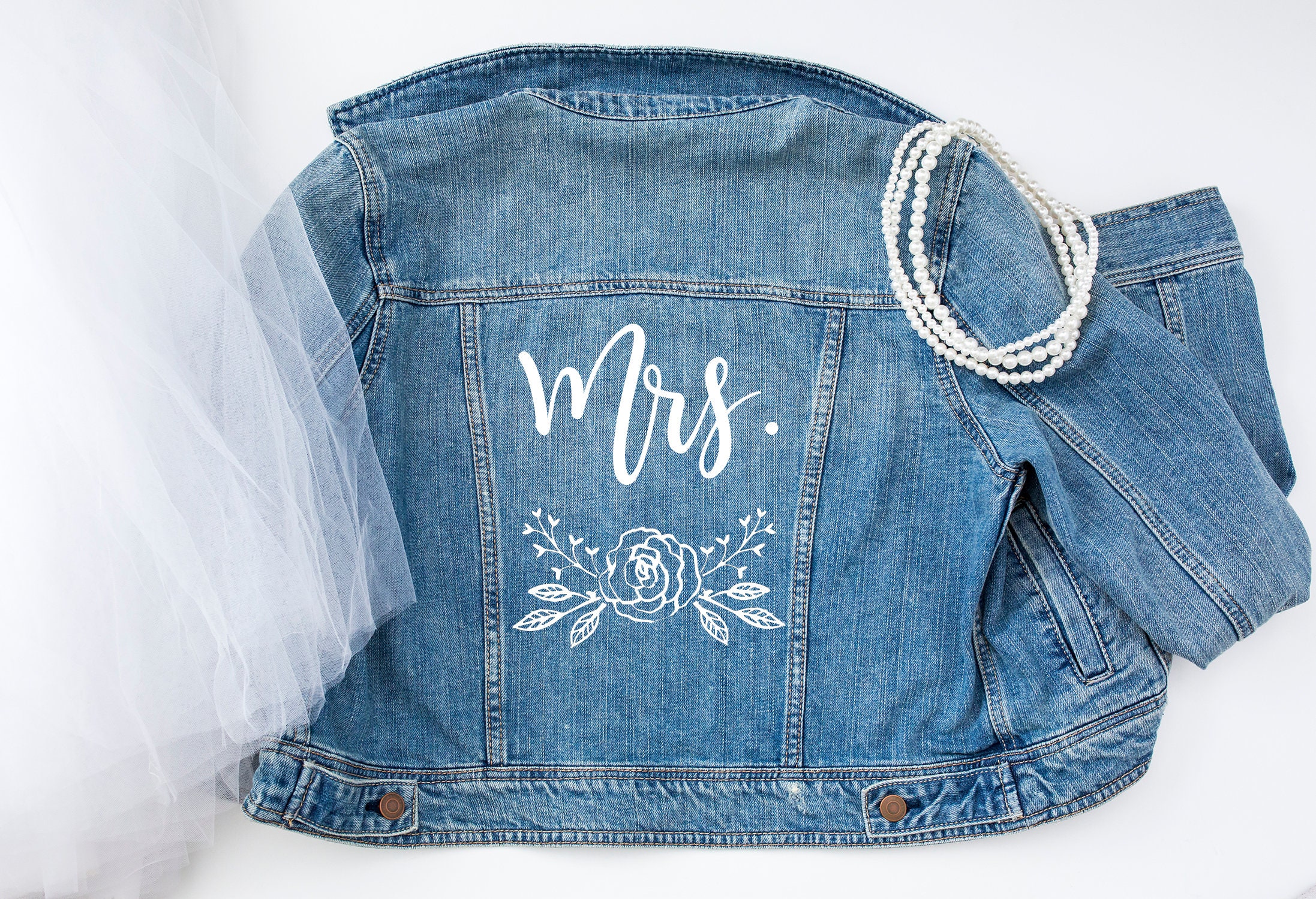 Bride Denim Jacket Personalised Custom 