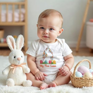 Mein erstes Oster-T-Shirt für Kinder, Babys Ostern Bodysuit, Häschen-T-Shirt, Osterfamiliengeschenk