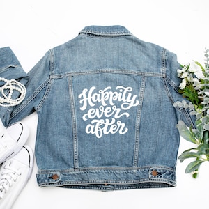 Happily Ever After Bride Denim Jacket Custom Wedding Jacket Bride Jean Jacket MRS Jacket Bride Gift Ideas