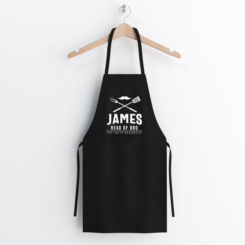 Personalised Head Chef Apron Custom Cooking Baking Apron for Men Head of BBQ For Him Fathers day beard Gift For Dad For Husband Mens image 3