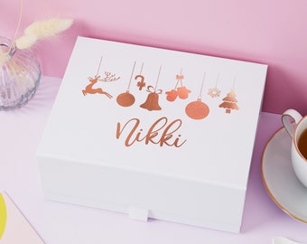 Personalised Merry Christmas Gift Box with Name | Personalized Luxury Christmas Eve Box | Personal Message Box 2023