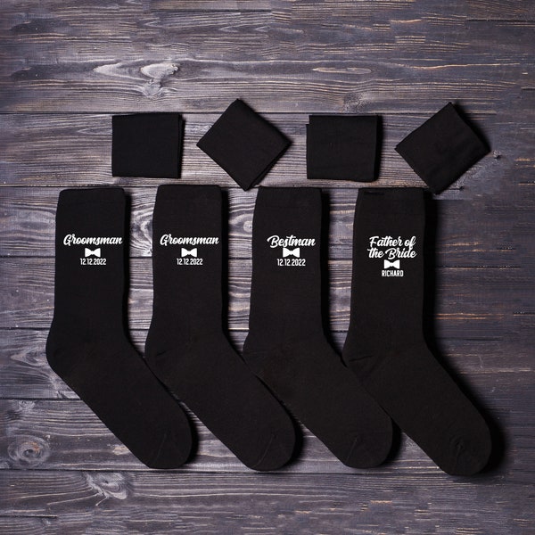 BestMan Socks with Name, Personalised Groomsman Socks, Groom Socks, Father of the Bride Socks