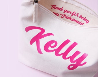Personalized Makeup Bag: Bridesmaid Proposal Gift, Secret Message Cosmetic Bag