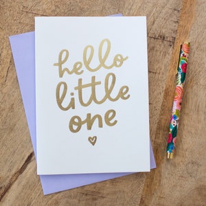 Tarjeta de bebé Hello Little One, tarjeta de bebé recién nacido, tarjeta de nuevos padres, tarjeta de embarazo, tarjeta de bebé nueva, regalo de mamá esperando, tarjeta de anuncio de nacimiento