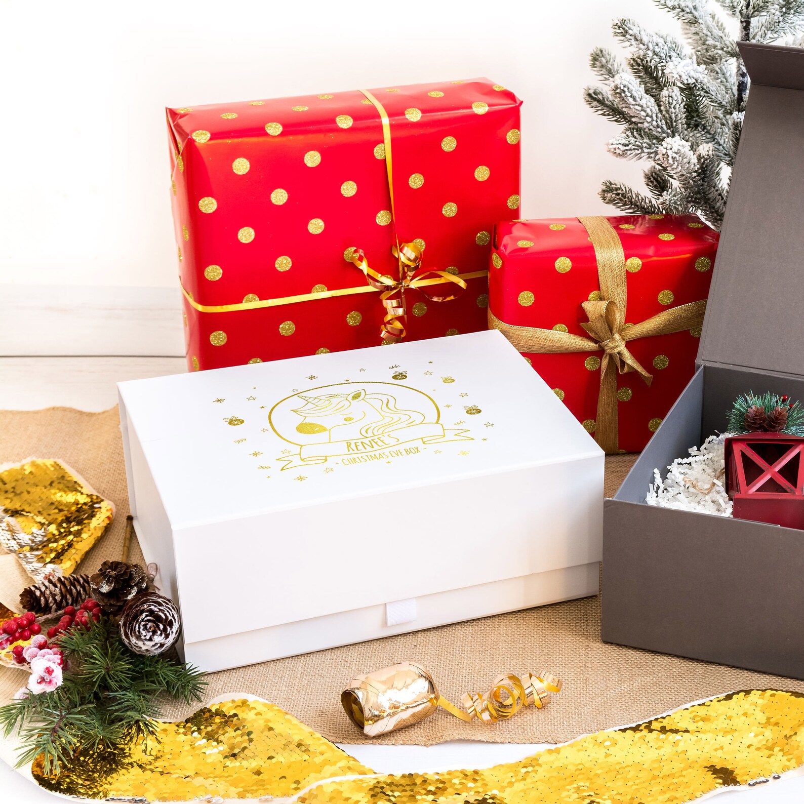 Unicorn Christmas Eve Box Personalised Christmas Gift Box Etsy