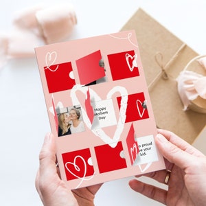 Carte de vœux photo personnalisée, carte alternative d’amour de révélation de messages, carte photo pour lui et son cadeau photo pour la carte pop-up de maman nounou