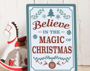 Retro Metal Christmas Sign, Vintage Kitchen Decor (Tin Wall Art)