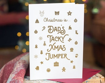 Carte de Noël personnalisée pour papa, carte de Noël rigolote pour père
