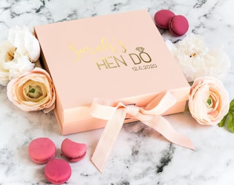 Caja de regalo de despedida de soltera con lámina: personalizada para la futura novia, con cierre magnético de lujo