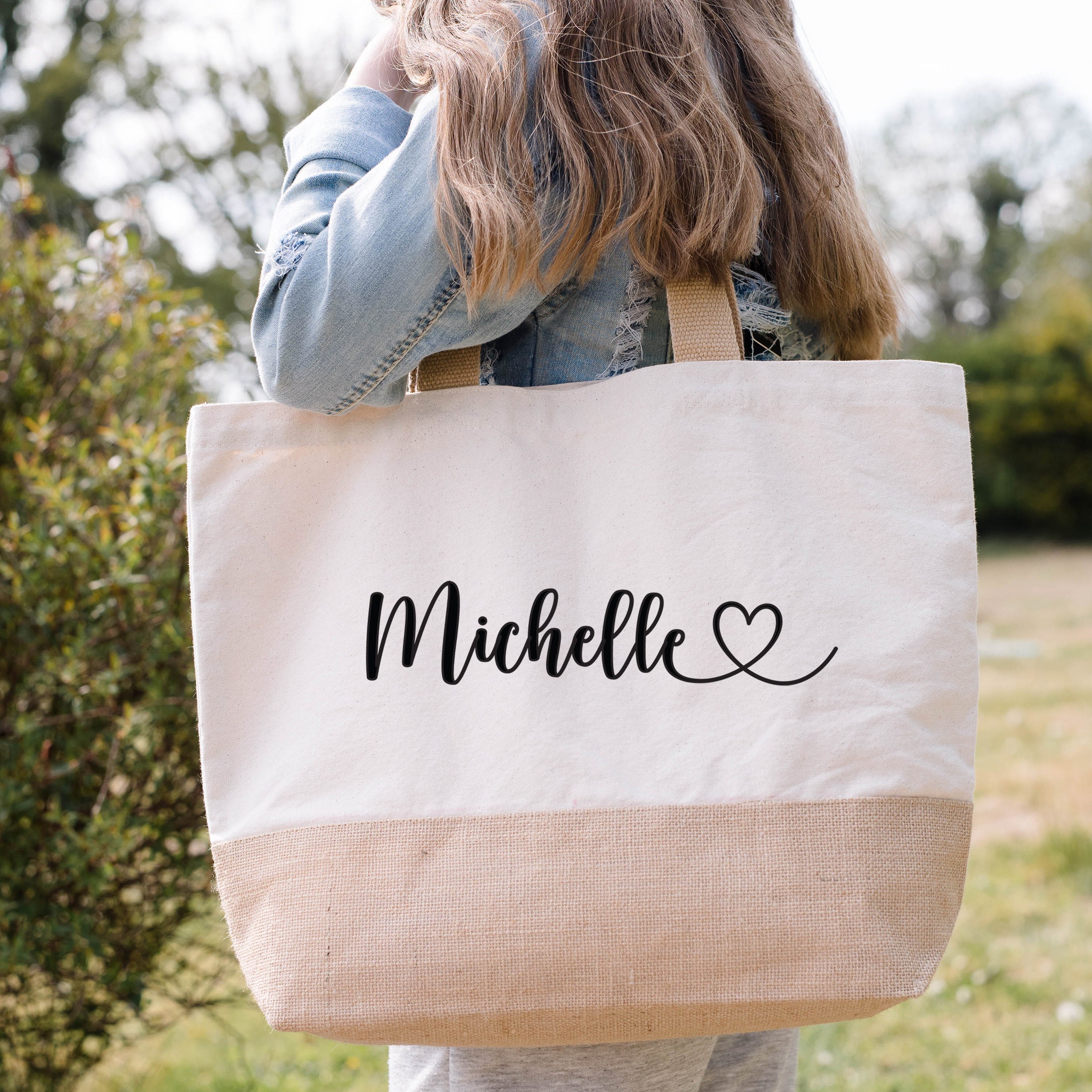 canvas tote bag with name