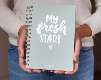 Journal personnalisé nouveau départ, agenda bien-être, carnet de notes en aluminium, bloc-notes personnalisé, cadeau pour elle, papeterie personnalisée, santé mentale