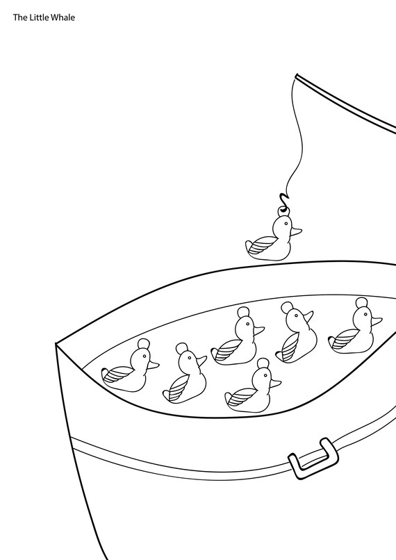 Hook a Duck colouring page Etsy