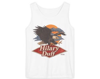 Camiseta sin mangas con estampado de águila de Hilary Duff (mía) / Fan Vintage Sunset Band Style