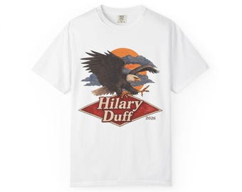 Camiseta con estampado de águila de Hilary Duff (mía) / Estilo vintage de banda Sunset para fans