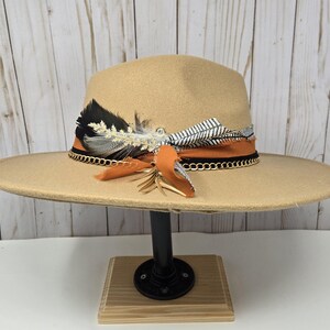Chic Beige Floppy Hat with Orange Accent Orange Floppy Sun Hat - Etsy main image 3