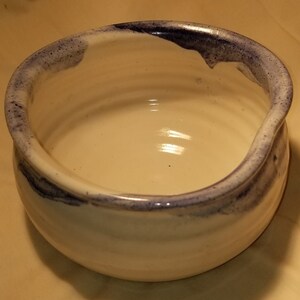 Bear Pottery Collectible Mid Modern Clay Art - 1980&#39;s Blue and White Heart Shape Dish - original stamp