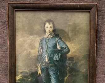 Duro Craft lithograph Gainsborough/'s Blue Boy wood Regal Art Co Chicago 1920/'s Duro Craft lithograph Blue Boy Gainsborough