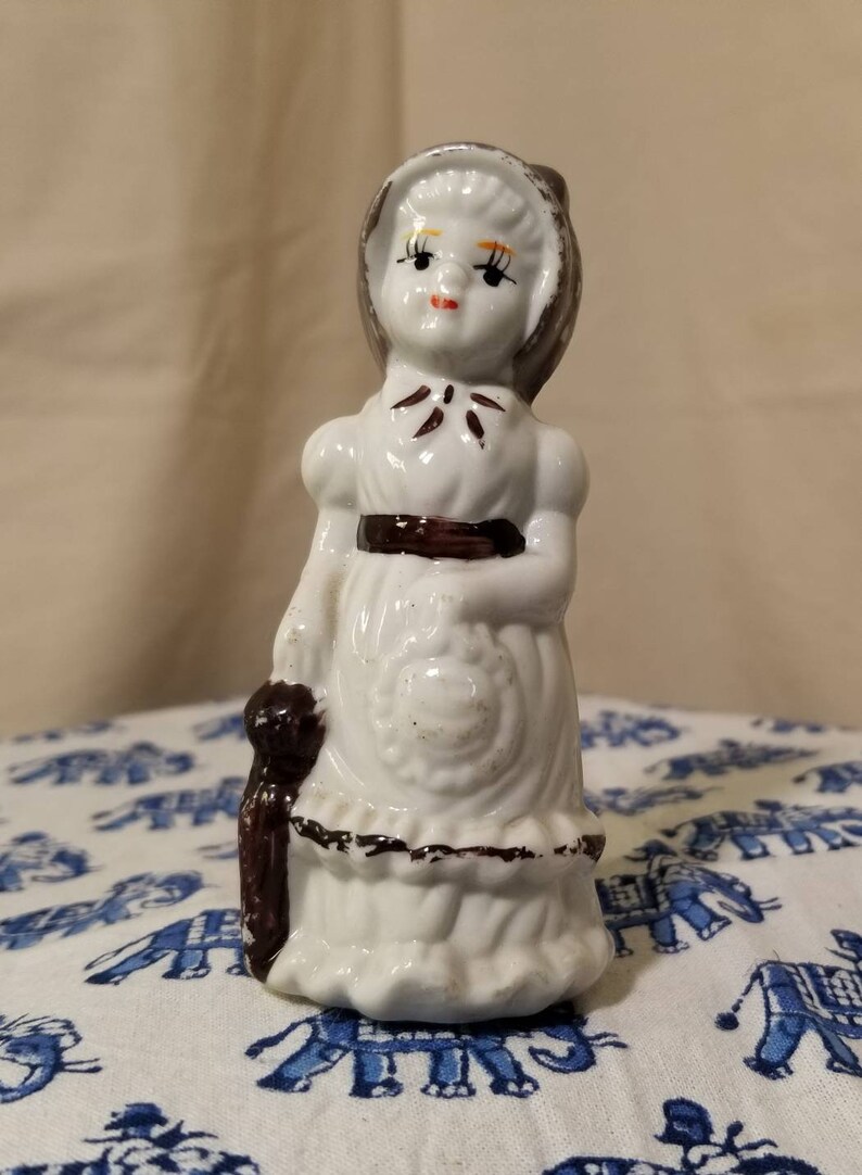 Victorian Lady Figurine White Porcelain China Ladys in a With