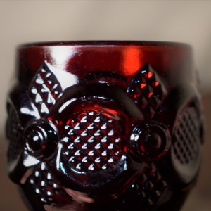 Red AVON Chalice Glass - Vintage Heavy 1876-1976 Cape Cod Ruby Red Glass - BayBerry Wine Goblet - Collectible Glass