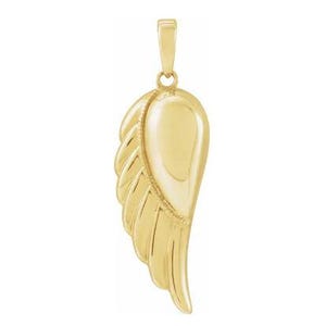 14K Yellow Angel Wing Ash Holder Pendant