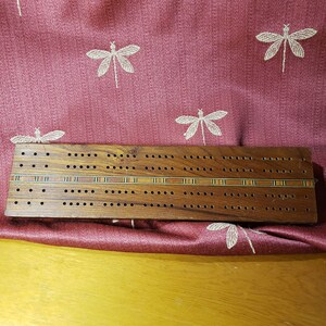 Wood Block Cribbage Board - Vintage Coffee Table Game - Classic Competition