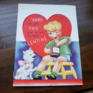 I karo Sirup Lot für Sie mein eigener süßer - Vintage Papier Valentine Cutout Card - A Meri Karte 116/123