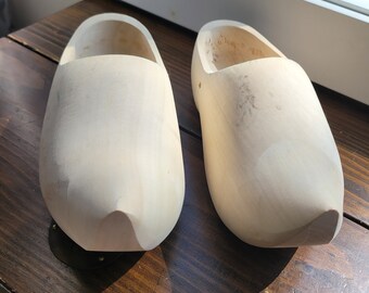 Pair Of Holland Made Wood Clogs - Wood Footwear - 19CM