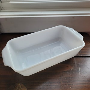 Milk Glass Fire King Ware Loaf Pan - Classic Kitchen Glass Bread Pan