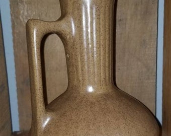 Maple Leaf Pottery Brown Jug Pitcher With Handle And Lid - Western Stoneware - Monmouth Kitchen  Hearth Decor - AAA Antique - Rare