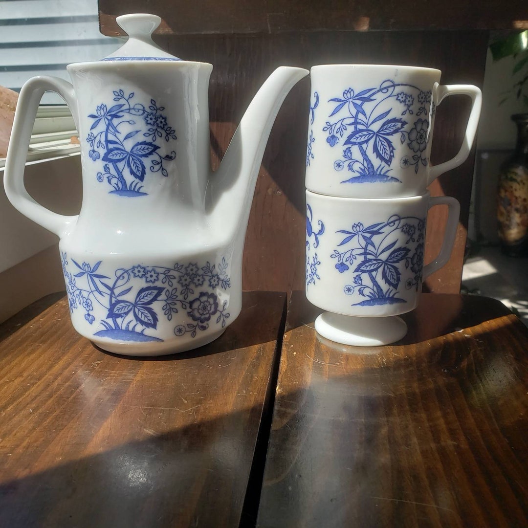 Kanesho Fine China Tea Set Royal Blue Onion Food Mugs and Etsy
