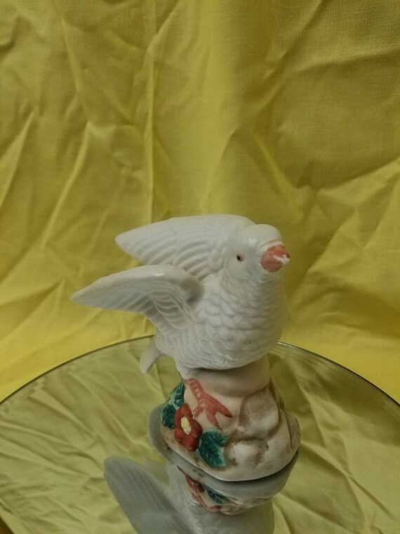 ヴィンテージ磁器ガラス鳩 - 白い鳥の置物 - Etsy 日本
