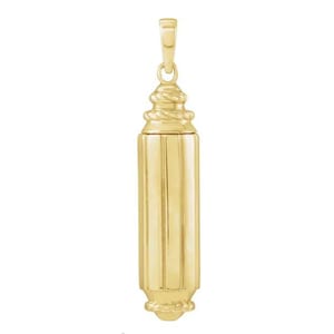 14K Yellow Cylinder Ash Holder Pendant