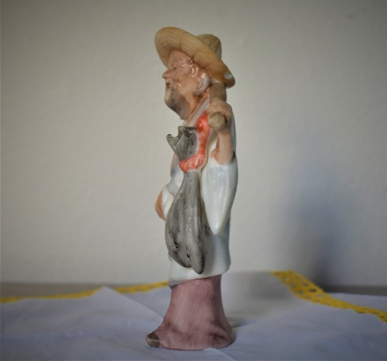 Figura de porcelana de pescadores japoneses Antiguo gabinete | Etsy