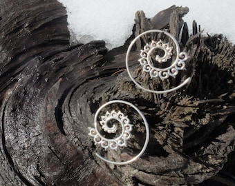 Boucles d'oreilles spirales argent 925 - Petites spirales argent, Boucles festival, Boucles légères argent, Silver spiral earrings