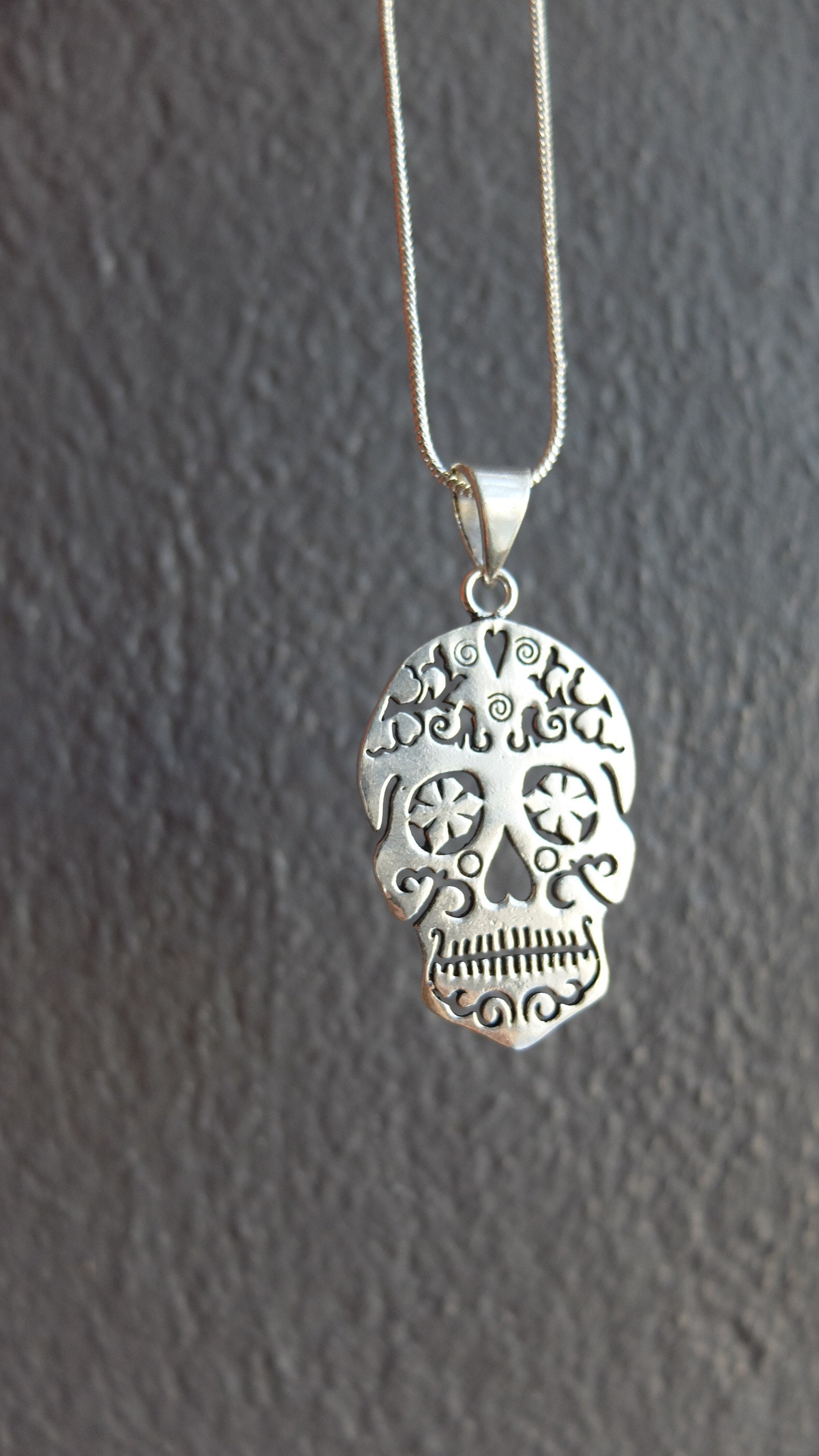 Mexican Skull Pendant, Punk Jewelry, Silver Pendant, Boho Mexican Skull Pendant, Punk Jewelry, Silver Pendant, Boho