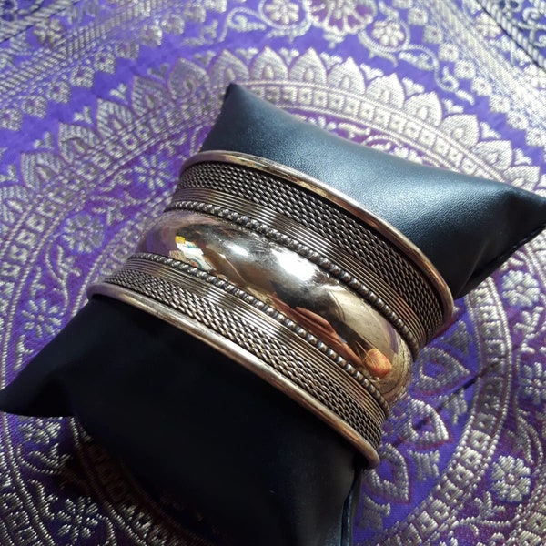 Manchette dorée, Bracelet indien doré, gros bracelet or, bracelet manchette