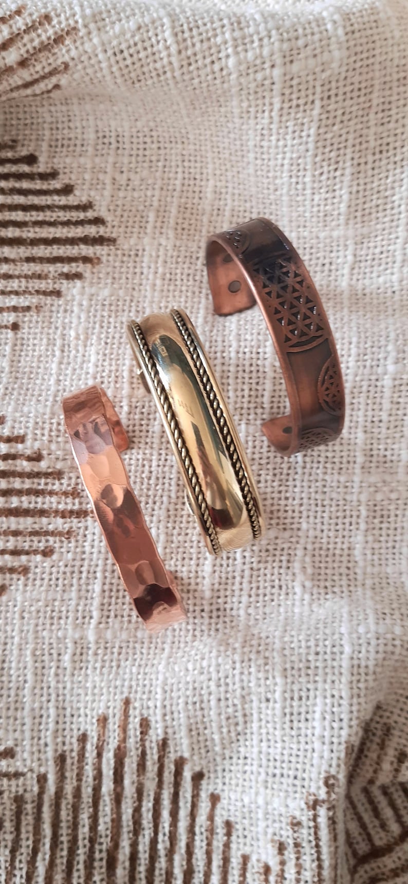 Copper bracelet and magnets, Men's and Women's copper and gold bangles, Healing jewelry, healing bracelets, Men's ethnic jewelry image 6