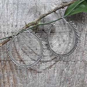 Large silver Indian hoop earrings, small 925 silver hoop earrings, Gipsy earrings, Little silver hoop earrings