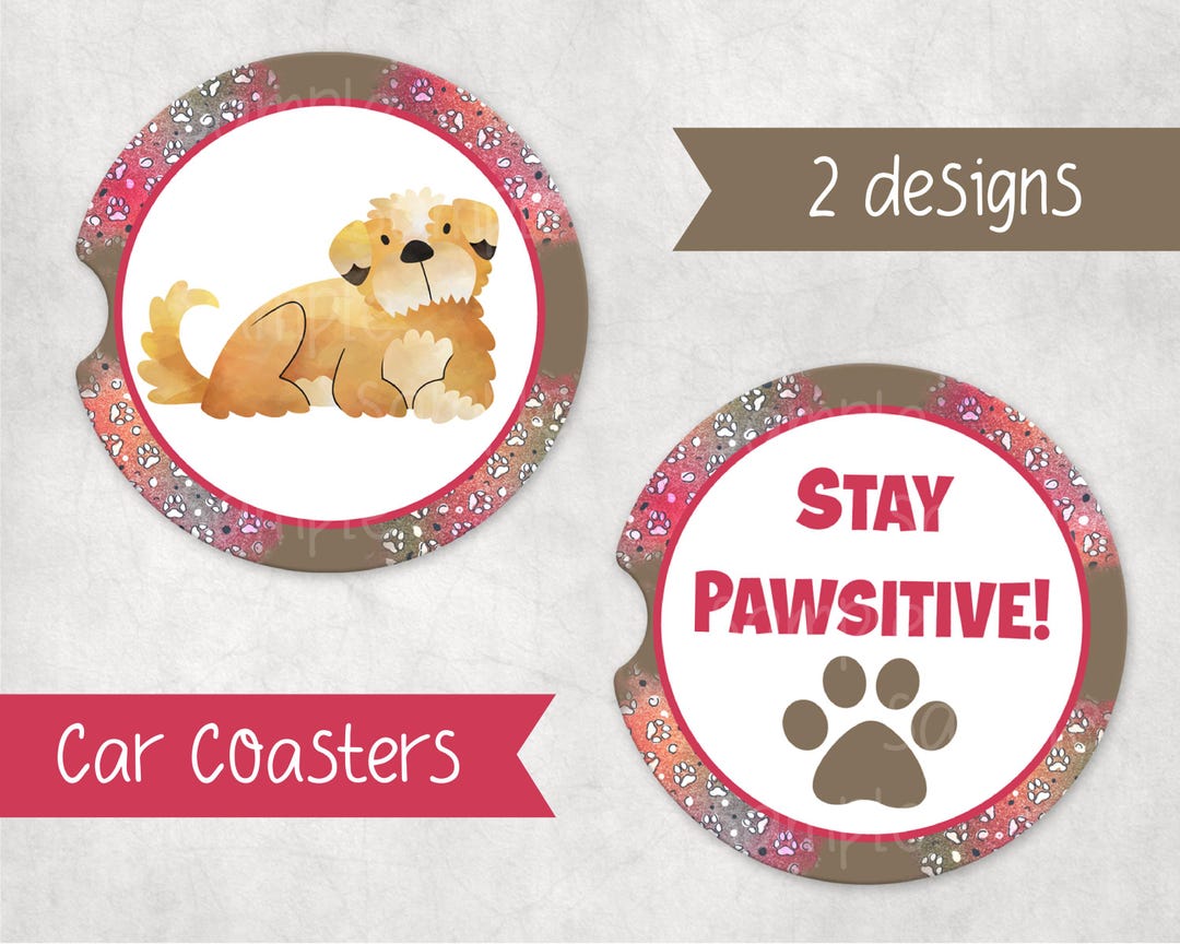 Beige Fluffy Dog- Keychains, Car Coasters - Sublimation Template Files ...