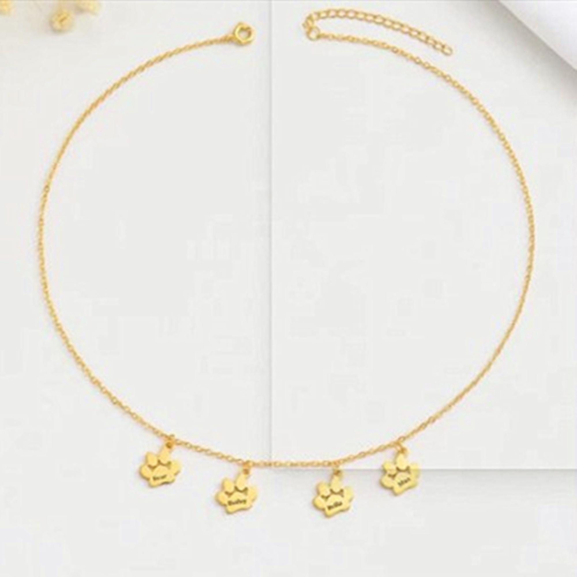 Engraved Paw Print Necklace: Sterling Silver Pet Memorial Jewelry - Etsy