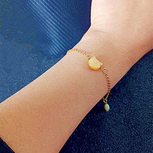 Pulsera de gato de nácar • Plata de ley, oro, oro rosa