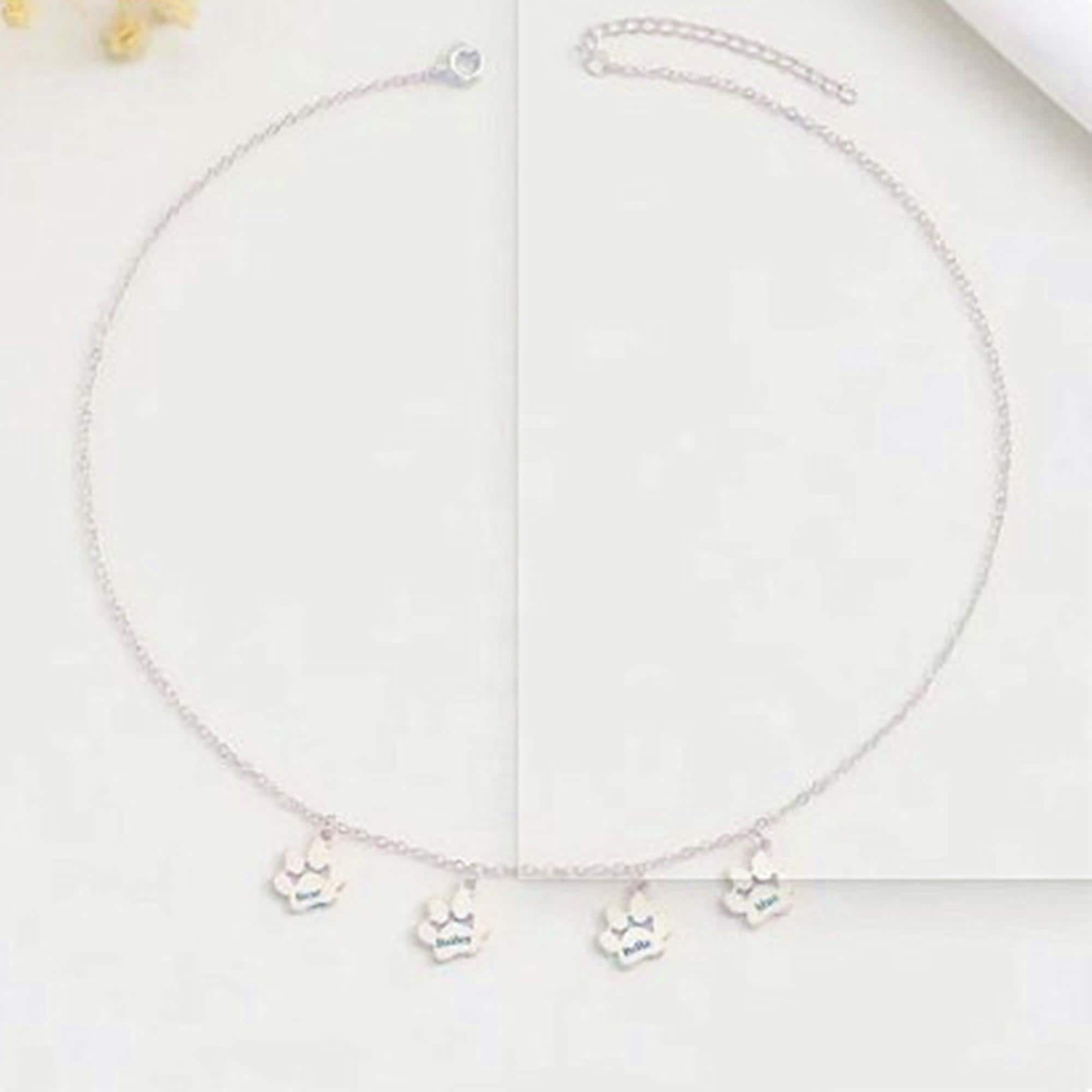 Engraved Paw Print Necklace: Sterling Silver Pet Memorial Jewelry - Etsy