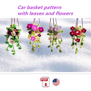 Crochet Plant Car Hanging Pattern: Leaf Pendant Diagram (PDF Pattern)