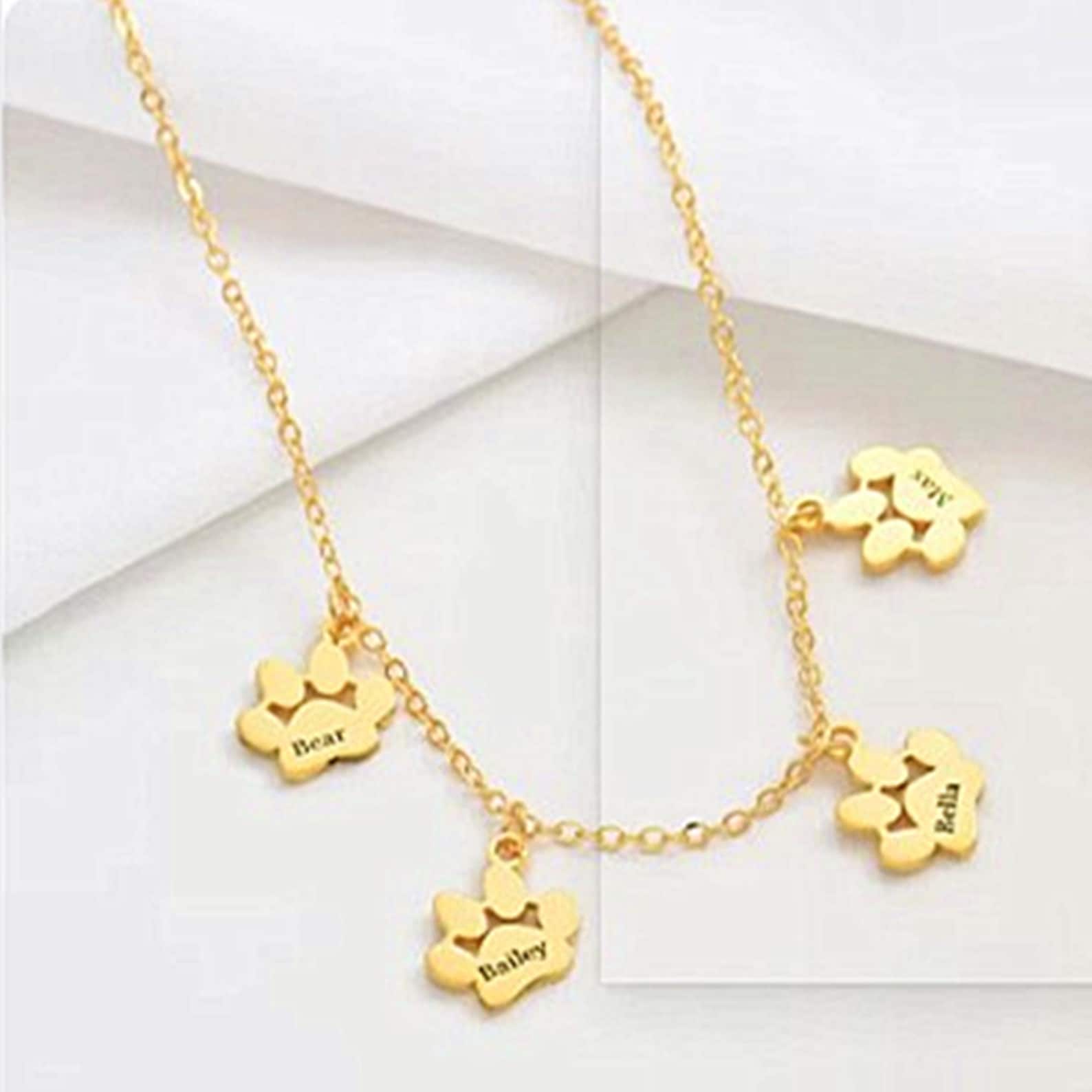 Engraved Paw Print Necklace: Sterling Silver Pet Memorial Jewelry - Etsy