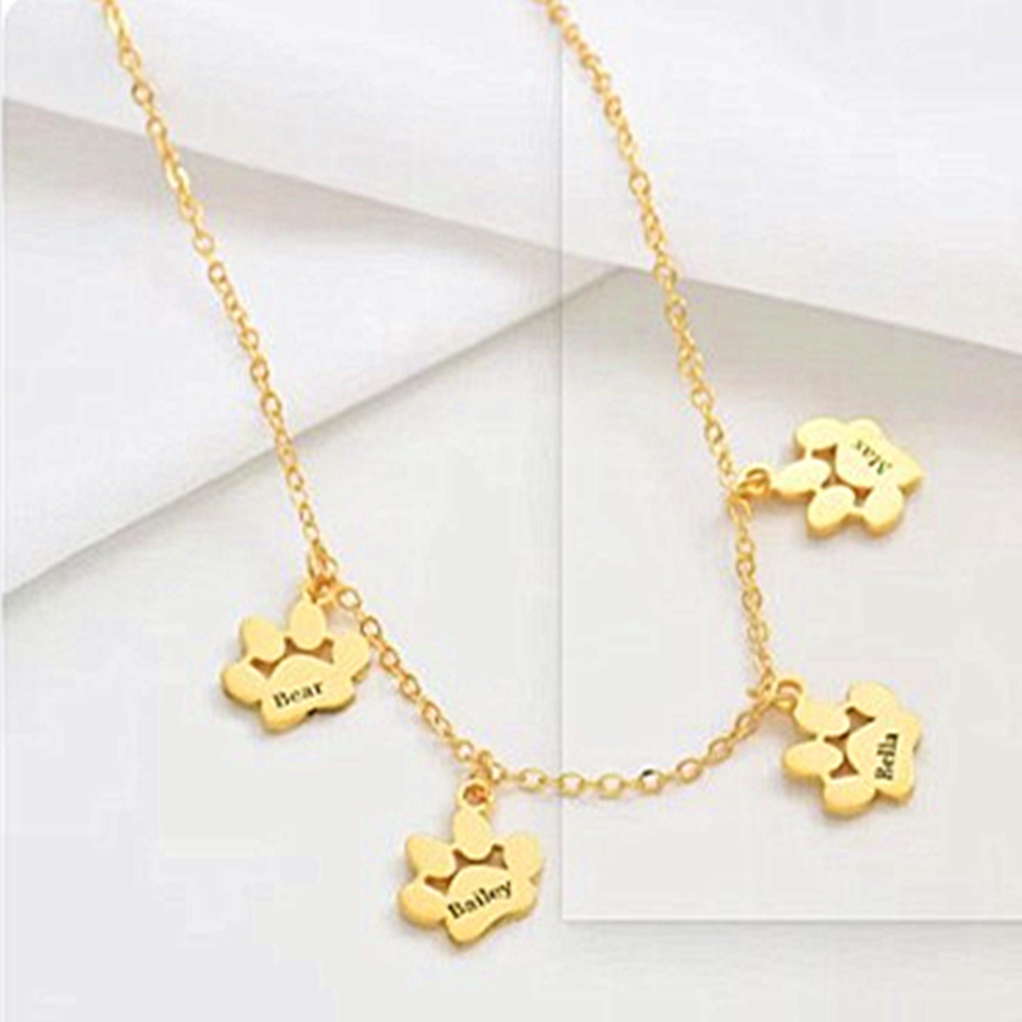 Engraved Paw Print Necklace: Sterling Silver Pet Memorial Jewelry - Etsy