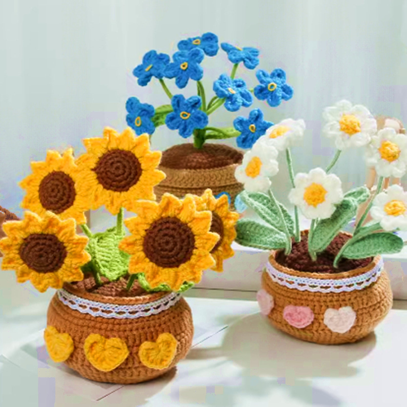 13+ Crochet Flower Pot Pattern Crochet Daisy Flower Pot Pattern: Divorce Gift (PDF Pattern) - Etsy